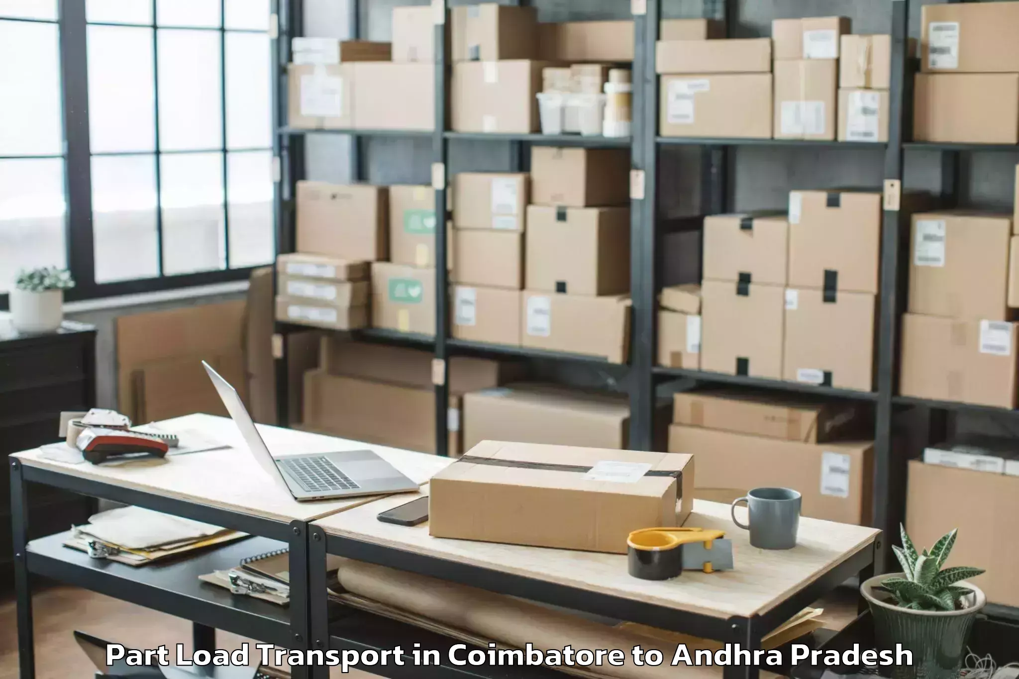 Leading Coimbatore to Voletivaripalem Part Load Transport Provider